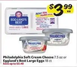 Winn Dixie Philadelphia Soft Cream Cheese or Eggland's Best Large Eggs offer