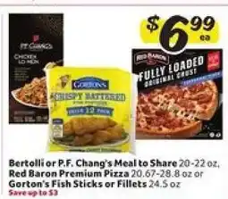 Winn Dixie Bertolli or P.F. Chang's Meal to Share, Red Baron Premium Pizza, or Gorton's Fish Sticks or Fillets offer