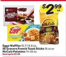 Winn Dixie Eggo Waffles, SE Grocers French Toast Sticks, McCain Potatoes offer