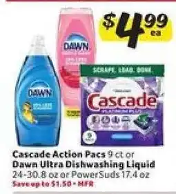 Winn Dixie Cascade Action Pacs or Dawn Ultra Dishwashing Liquid offer
