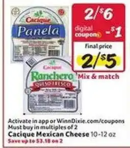 Winn Dixie Cacique Mexican Cheese offer