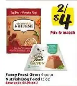 Winn Dixie Fancy Feast Gems or Nutrish Dog Food offer