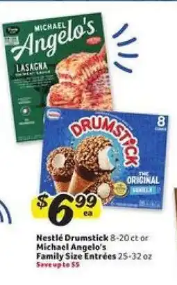 Winn Dixie Nestlé Drumstick or Michael Angelo's Family Size Entrées offer