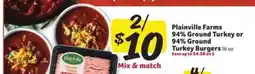 Winn Dixie Plainville Farms 94% Ground Turkey or 94% Ground Turkey Burgers offer