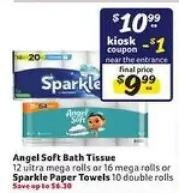 Winn Dixie Angel Soft Bath Tissue or Sparkle Paper Towels offer