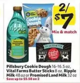 Winn Dixie Pillsbury Cookie Dough, Vital Farms Butter Sticks, Ripple Milk, Promised Land Milk offer