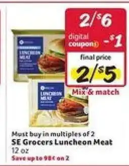 Winn Dixie SE Grocers Luncheon Meat offer