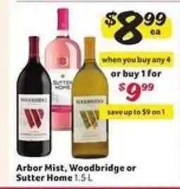 Winn Dixie Arbor Mist, Woodbridge or Sutter Home offer