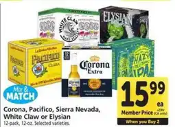Safeway Corona, Pacifico, Sierra Nevada, White Claw or Elysian offer
