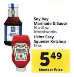 Safeway Soy Vay Marinade & Sauce / Heinz Easy Squeeze Ketchup offer