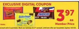 Safeway Reese's, Butterfinger, Snickers Fun Size offer