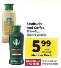 Safeway Starbucks Iced Coffee offer