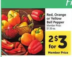 Safeway Red, Orange or Yellow Bell Pepper offer