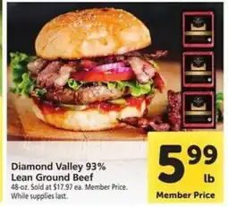 Safeway Diamond Valley 93% Lean Ground Beef offer