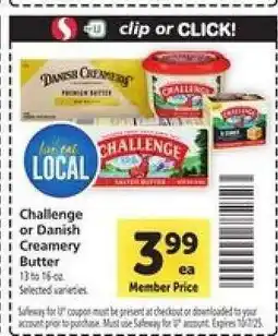 Safeway Challenge or Danish Creamery Butter offer