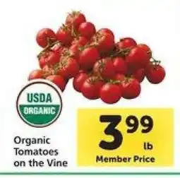 Safeway Organic Tomatoes on the Vine offer