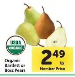 Safeway Organic Bartlett or Bosc Pears offer
