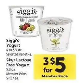 Safeway Siggi's Yogurt offer