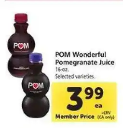 Safeway Pom Wonderful Pomegranate Juice offer