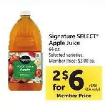 Safeway Signature Select Apple Juice offer