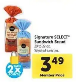 Safeway Signature SELECT Sandwich Bread offer