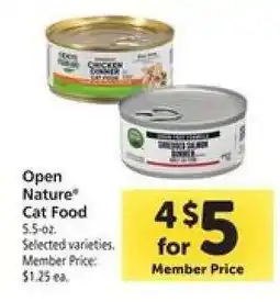Safeway Open Nature Cat Food offer