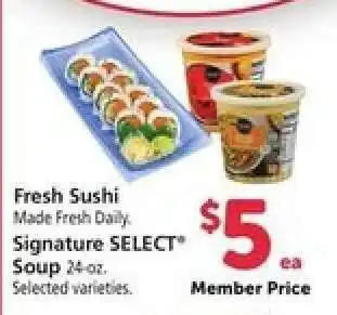 Safeway Fresh Sushi & Signature SELECT Soup offer