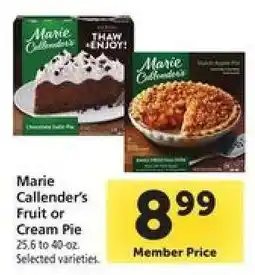 Safeway Marie Callender's Fruit or Cream Pie offer