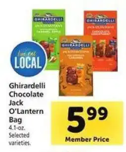 Safeway Ghirardelli Chocolate Jack O'Lantern Bag offer