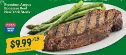 Sprouts Farmers Market Premium Angus Boneless Beef New York Steak offer