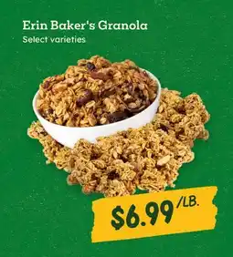 Sprouts Farmers Market Erin Baker's Granola offer