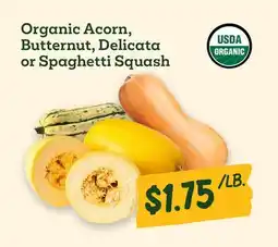 Sprouts Farmers Market Organic Acorn, Butternut, Delicata or Spaghetti Squash offer