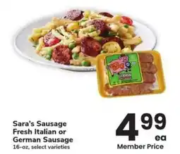 Albertsons Sara's Sausage Fresh Italian or German Sausage offer