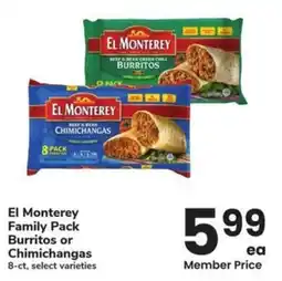 Albertsons El Monterey Family Pack Burritos or Chimichangas offer
