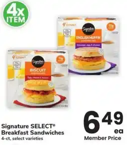 Albertsons Signature select breakfast sandwiches offer