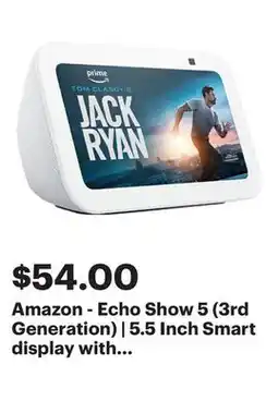 Best Buy Amazon - Echo Show 5 (3rd Generation) | 5.5 Inch Smart display with Alexa - Glacier White offer