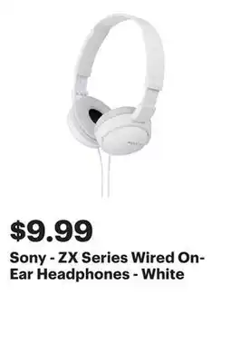 Best Buy Sony - ZX Series Wired On-Ear Headphones - White offer