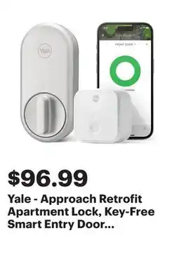 Best Buy Yale - Approach Retrofit Apartment Lock, Key-Free Smart Entry Door Lock with Wi-Fi - Silver offer