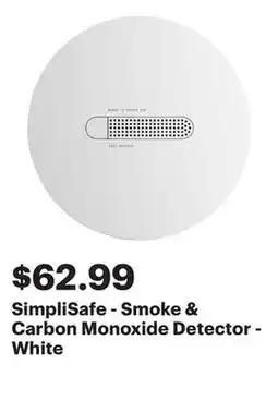 Best Buy SimpliSafe - Smoke & Carbon Monoxide Detector - White offer