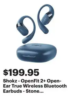 Best Buy Shokz - OpenFit 2+ Open-Ear True Wireless Bluetooth Earbuds - Stone Blue offer