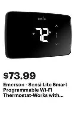 Best Buy Emerson - Sensi Lite Smart Programmable Wi-Fi Thermostat-Works with Alexa - Black offer