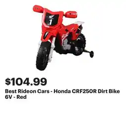 Best Buy Best Rideon Cars - Honda CRF250R Dirt Bike 6V - Red offer