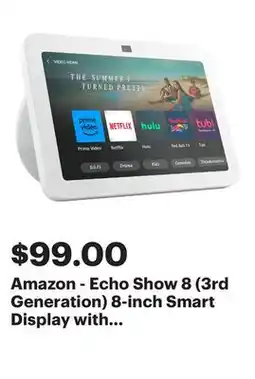 Best Buy Amazon - Echo Show 8 (3rd Generation) 8-inch Smart Display with Alexa - Glacier White offer