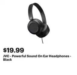 Best Buy JVC - Powerful Sound On Ear Headphones - Black offer