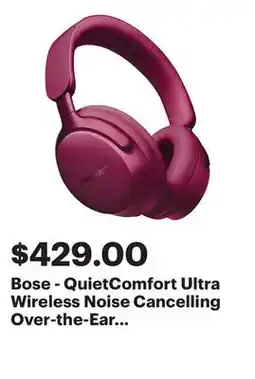 Best Buy Bose - QuietComfort Ultra Wireless Noise Cancelling Over-the-Ear Headphones - Deep Plum offer
