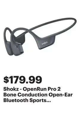Best Buy Shokz - OpenRun Pro 2 Bone Conduction Open-Ear Bluetooth Sports Headphones - Black offer