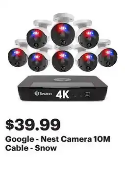 Best Buy Google - Nest Camera 10M Cable - Snow offer