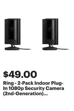 Best Buy Ring - 2-Pack Indoor Plug-In 1080p Security Camera (2nd-Generation) with Privacy Cover - Black offer
