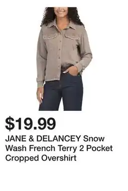 Marshalls JANE & DELANCEY Snow Wash French Terry 2 Pocket Cropped Overshirt offer