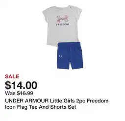 Marshalls UNDER ARMOUR Little Girls 2pc Freedom Icon Flag Tee And Shorts Set offer